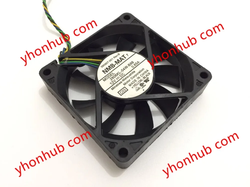 NMB-MAT 2806KL-04W-B86 C03 DC 12V 0.65A 4-Wire 70x70x15mm Server Cooler Fan
