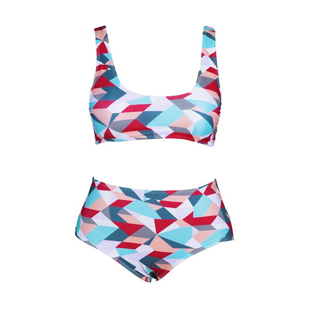 

Sexy Push-up Padded Print Holiday High Waist Women Swimwear Seaside Bikini Set Swimsuit Two Piece Summer Beach Bathing