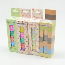 6pcs/Set washi tape stickers scrapbooking masking tape decorative fita adesiva grid washi pink rainbow wide animal girl kawaii kawai pink printing japanese washi tape stickers for scrapbooking masking tape adesiva decorativa decorative scotch tape