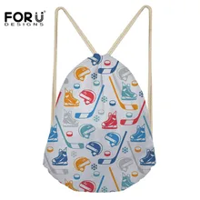 FORUDESIGNS/хоккейная печать мини мешочки на шнурке женские Mochila сумки для хранения модные школьные сумки для подростков sac dos рюкзак