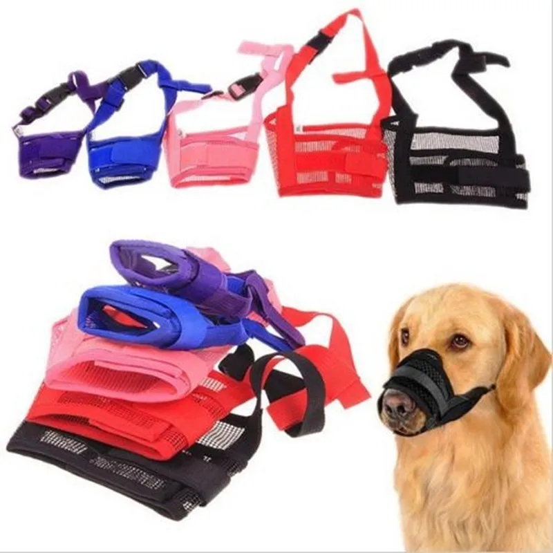 

Pet Dog Adjustable Mask Bark Bite Mesh Mouth Muzzle Grooming Anti Stop Chewing