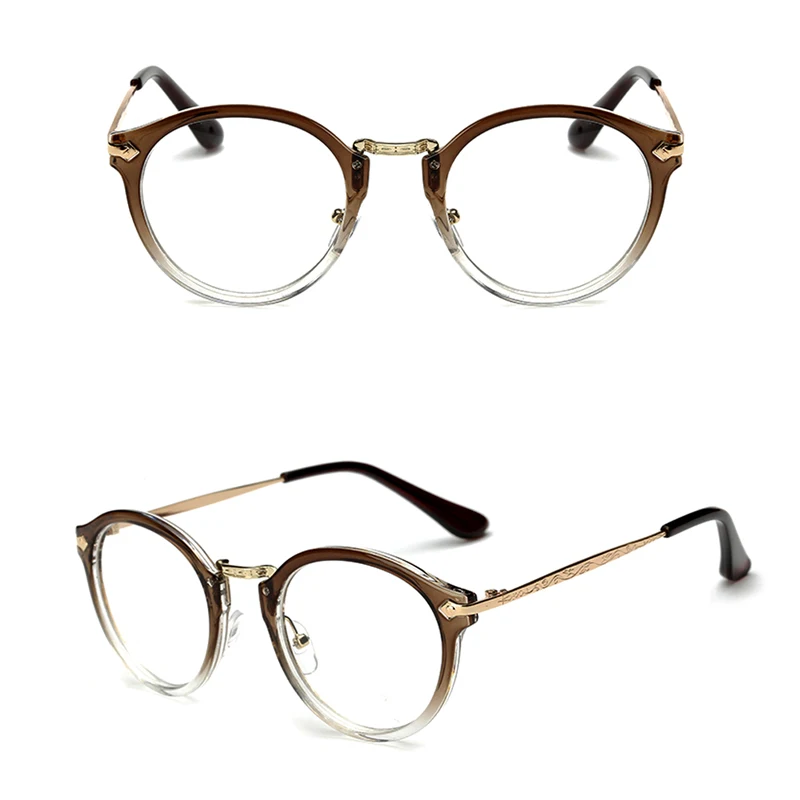 Preety винтажные мужские женские очки круглая оправа прозрачные очки с полной оправой оптические очки MAY4_35 - Цвет оправы: Coffee