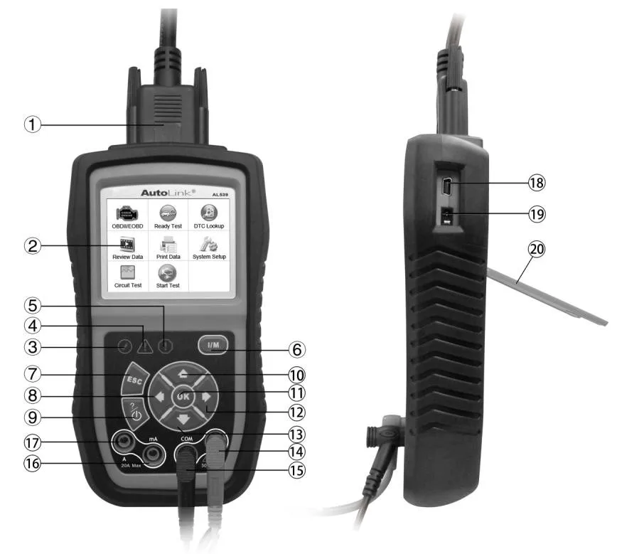 Autel автолинк AL539B OBDII автоматический считыватель кода Электрический тестовый инструмент AL 539B 539 b Автомобильный сканер