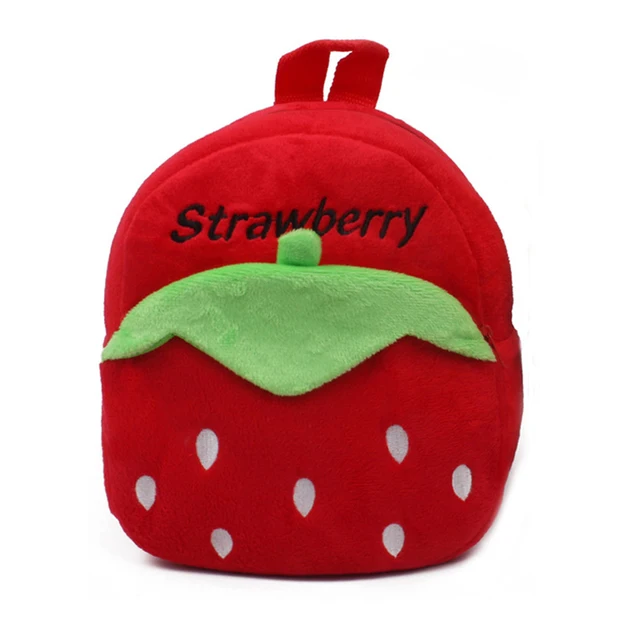 Cyjmydch Red Strawberry Plush Backpacks School Bag Children Backpack Dolls Stuffed Plush Kids