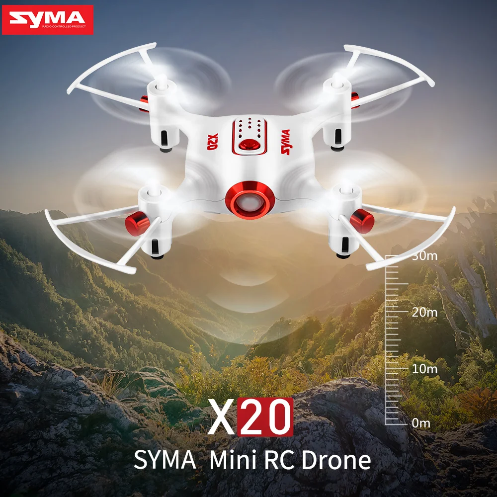 

Mini Drones SYMA X20 2.4G 4CH 6-aixs Gyro RTF Remote Helicopter Headless High Hold Mode Dron