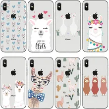 Мягкий чехол для мобильного телефона из ТПУ с милой ламой и ламой для iphone X XS XR MAX 11 11Pro MAX 6 6s Plus 7 8 Plus X 5 5S