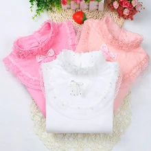 Детская одежда г. осенняя одежда для маленьких девочек детская одежда школьная блузка для девочек хлопковая Детская рубашка Милые Кружевные блузы с бантом От 2 до 14 лет