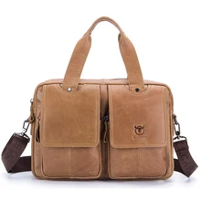 Бренд Ретро мода натуральная кожа мужской портфель складной дизайн большой емкости 14 дюймов Сумка мужская деловая офисная сумка на плечо