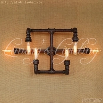 

American Loft Style Creative Iron Water Pipe Lamp Industrial Vintage Wall Light Fixtures Edison Wall Sconce Indoor Lighting