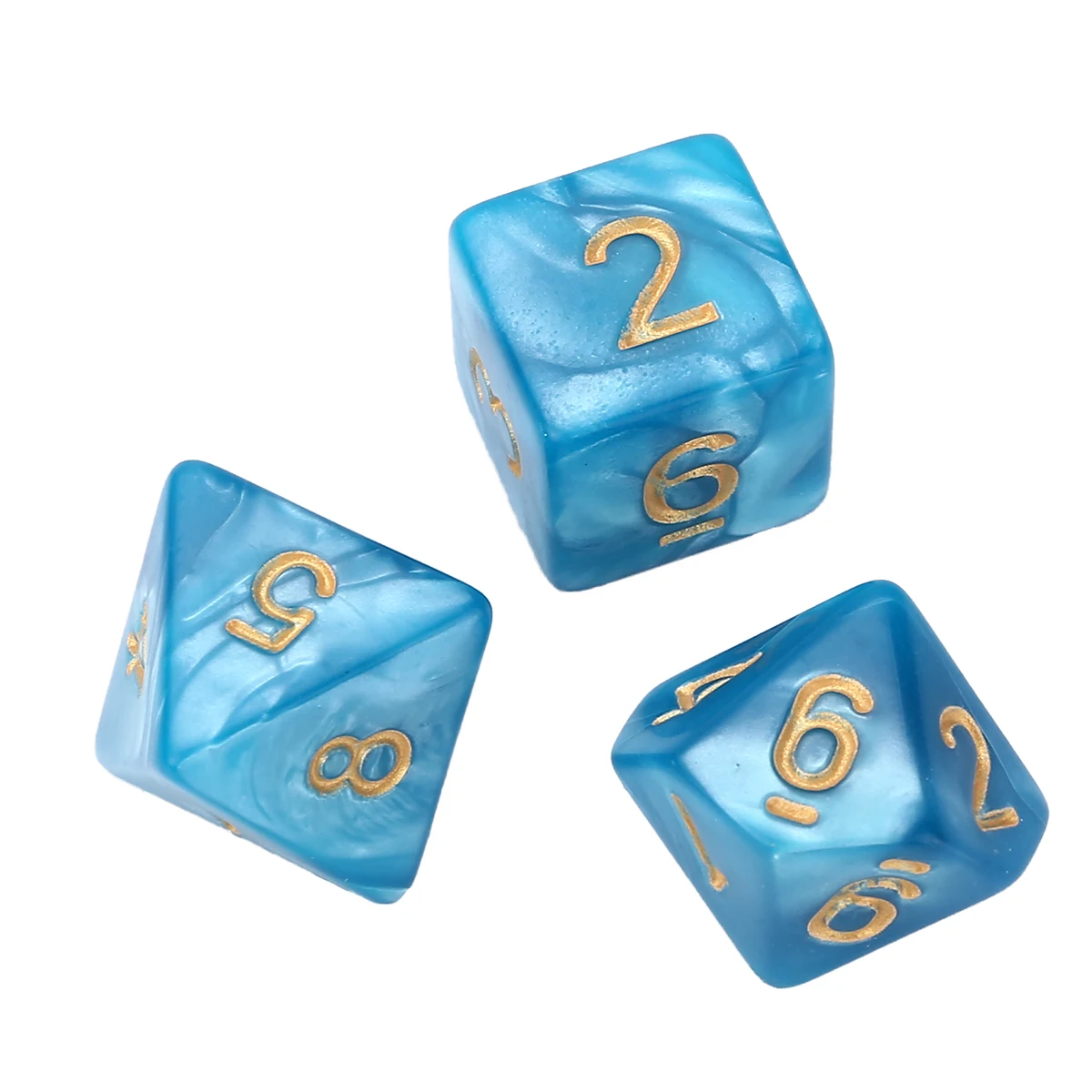 7pcs Blue Outdoor Dices Polyhedral Dice 16mm for Funny Dungeons and Dragons Dice RPG Role Playing Games Poker Bar Tools