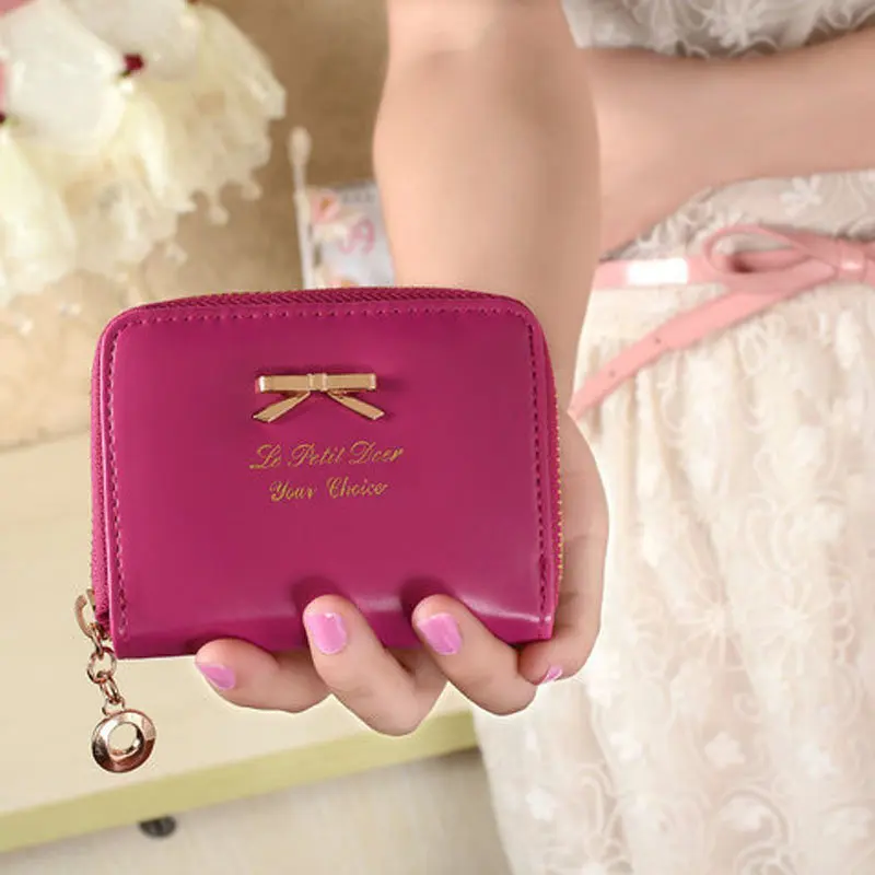 OCARDIAN, женский модный милый кошелек, клатч, кошелек, короткая маленькая сумка, ПУ держатель для карт, Прямая поставка 180223 - Цвет: Hot Pink