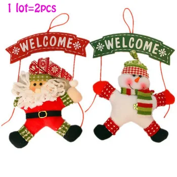 

2pcChristmas Garland Welcome Wreath Snowman Santa Claus Shape Santa Claus Gift Christmas Item Christmas Decoration Navidad Natal