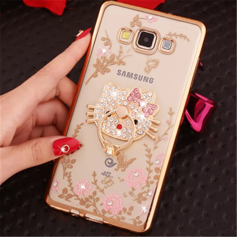 Шикарный чехол с бриллиантами для Samsung A9 2016 A7 A5 A3 2017 A8 2018 A8Plus A6 Plus кольцо на палец
