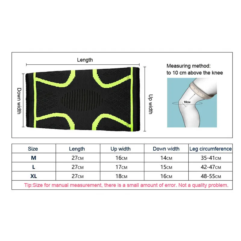 AOLIKES 2pcs Knee Protector Compression Sleeves Brace Support Breathable Knee Pad Training Elastic for Running Fitness joelheira