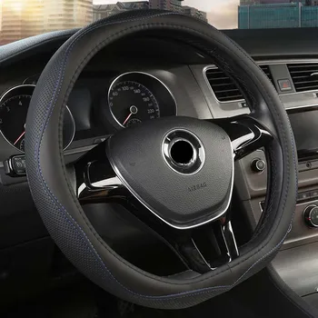 

Car steering wheel cover D Shape Type handle Cover 38cm Punch Breathable For Volkswagen Golf 7 Atlas For Kia Sportage Optima K5