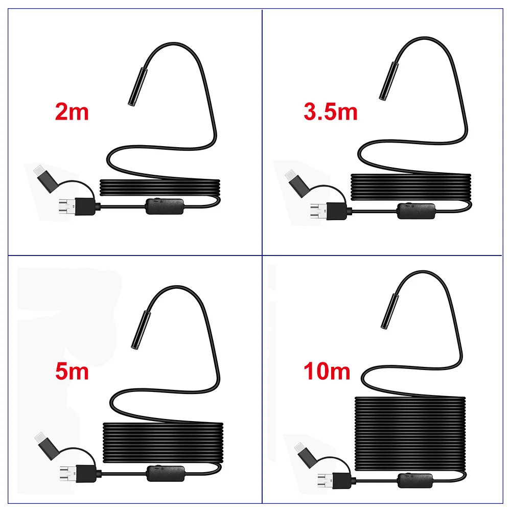 Новейший 2 Мп 8 мм водонепроницаемый мини 3 в 1 эндоскоп USB провод змеиная трубка осмотр бороскоп совместимый Android смартфон ПК