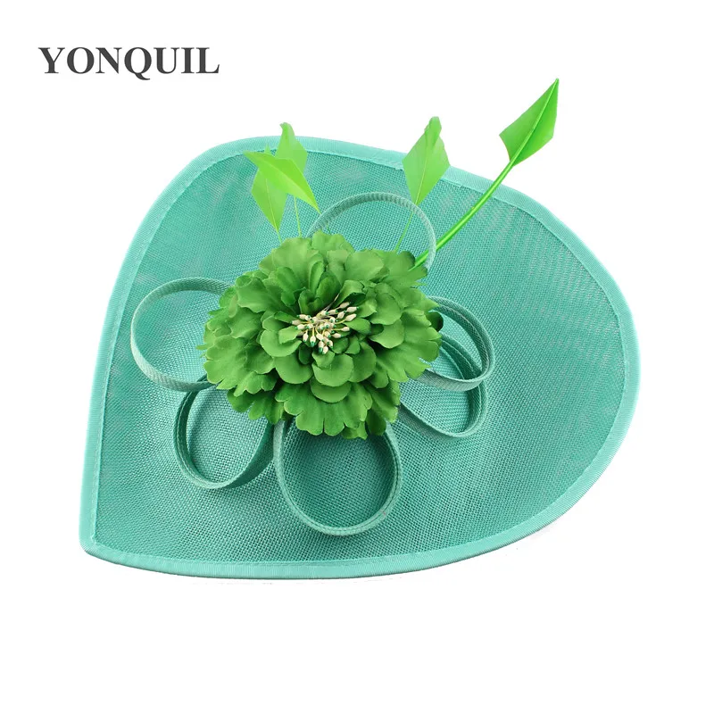 Элегантные изумрудно-зеленые фетровые шляпы kenducky Derby головные уборы чародей женские летние головные уборы для церкви, свадьбы, вечеринки SYF539