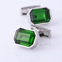 Emerald Green Crystal Cuff links 3