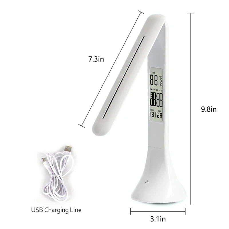  LED Desk Lamp Foldable Dimmable Touch-Type Table Lamp with Calendar Temperature Alarm Clock table L - 33020100073