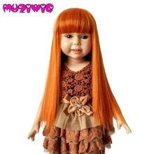 10-1" размер головы 26 см длинные прямые куклы парики с челкой на заказ кукла парик для 18" AmericanDolls
