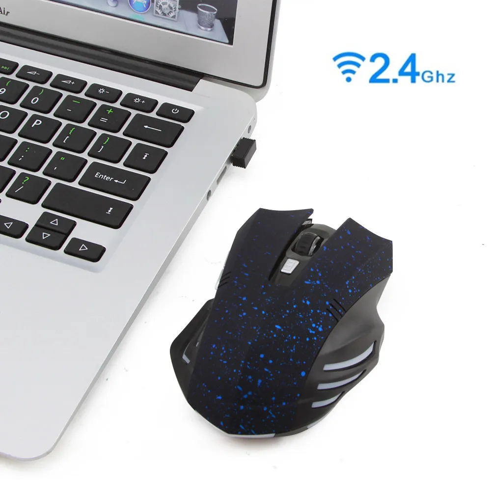 2.4GHz Wireless Mouse Computer Gaming Optical Mice Gypsophila Pattern 6D 1600DPI Game Mause With Mouse Pad For PC Laptop Gamer