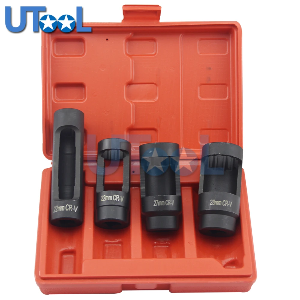UTOOL 4pcs Euro type Oxygen Sensor Socket Set Oxygen Sensor Removal