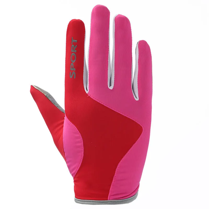 Велосипедные нескользящие спортивные перчатки 1 пара наружные гелевые спортивные перчатки для велоспорта унисекс - Цвет: Pink