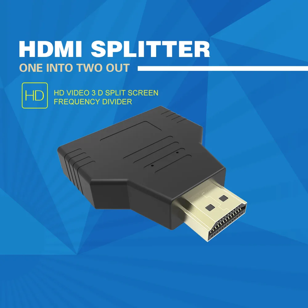 

1080P HDMI Male to 2 Female Port 1X2 1 In 2 Out Splitter Cable Switch Adapter Converter V1.4 for HDTV Tablet Projector
