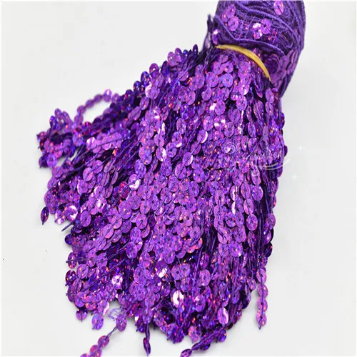 Блестки кисточка бахрома отделка Золото Серебро AB для латинских платье для самбы пришить на 15 см 20 см 30 см 40 см в ширину вы выбираете - Цвет: purple Laser