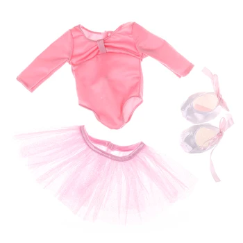 

3Pcs/Set Fashion Ballet Skirts Outfit Costume+ Shoes Doll Clothes For 18 Inch Girl Accessories Dolls Accessories