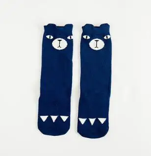 Детские носки, детские гольфы с рисунком утки и медведя для девочек, детские носки для малышей, Хлопковые гольфы - Цвет: Blue bear