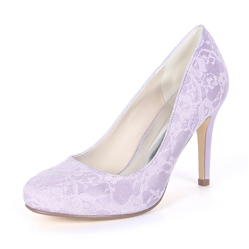 Creativesugar concise rounded toe lace lady high heels bridal wedding