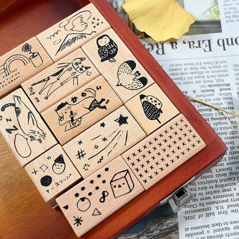 

1 Pcs Novelty Japanese Cat Word Wood Stamp DIY Wooden Rubber Stamps for Scrapbooking Stationery Scrapbooking Standard Gift