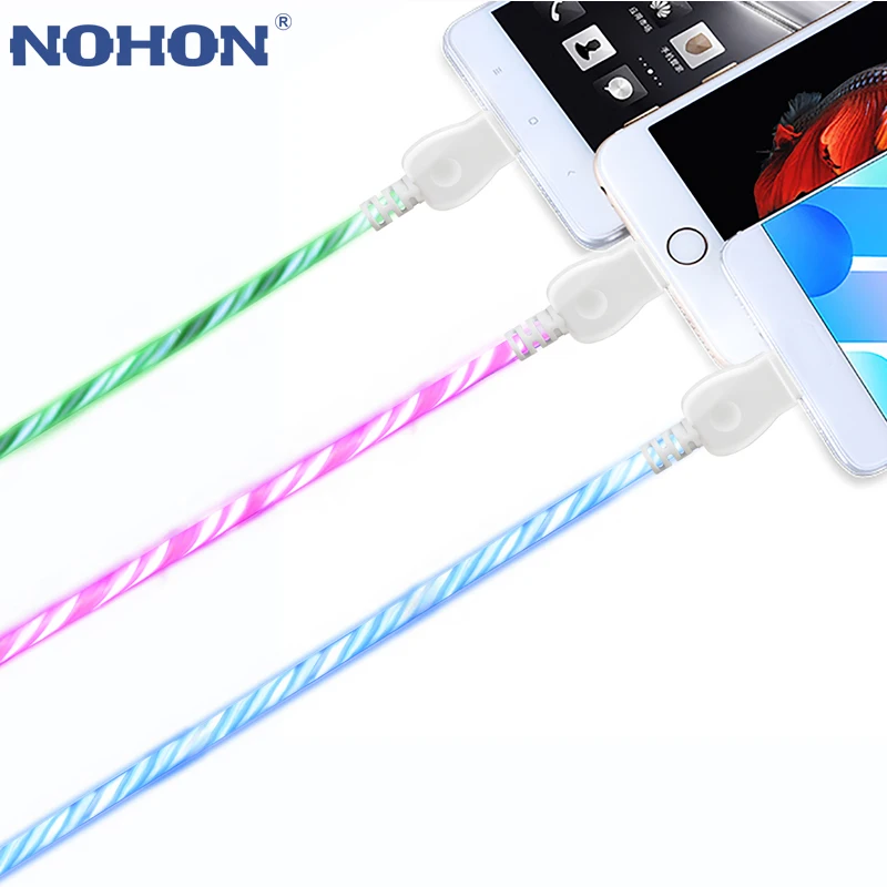 NOHON type C светодиодный usb кабель со светом для быстрой зарядки Xiaomi mi 4C 5 4s OnePlus 2 Nexus 5X6 P