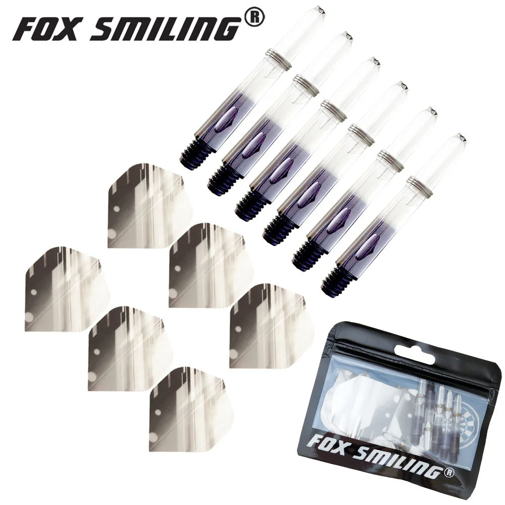 6 шт. нейлоновые дротики валы с 6 шт. PET полеты Fox Smiling 2BA 35 мм Дротика валы и шесть цветов аксессуары для игры в Дартс