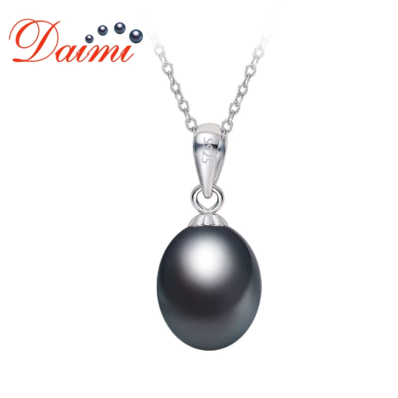 DAIMI 7-8 мм жемчужные подвески 925 пробы Серебряное натуральное жемчужное ожерелье женские свадебные ювелирные изделия