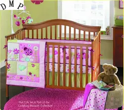 Акция! 4 шт. вышитые Пеленальные принадлежности комплект детская кроватка cot Постельное белье cunas, включают (бампер + одеяло + кровать + крышка