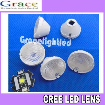 

50pcs CREE XML LED XML2 LED XHP50 LED 5050 Lens 21mm white holder 45 degree LED LENS/Reflector Collimator