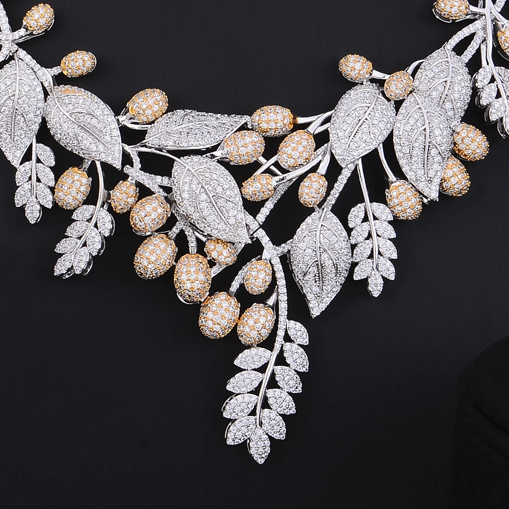GODKI Unique Luxury Leaf Flower African Cubic Zircon CZ Nigerian Jewelry sets For Women Wedding Indian Beads Bridal Jewelry Sets