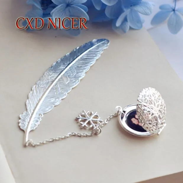 

Art Chinese Style Metal Feather Bookmark Students Pendent Couple Birthday Valentines Gift Bookmarks Stationery Items DD2897