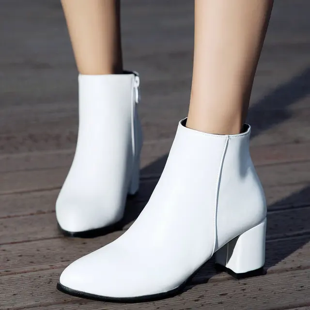 white ankle boots