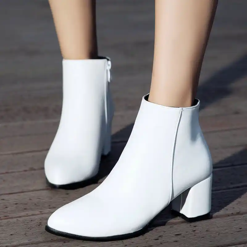 white ankle boots