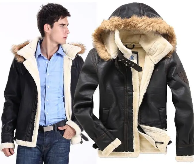 New Men's Faux leather Coat Bomber Jacket Outerwear
