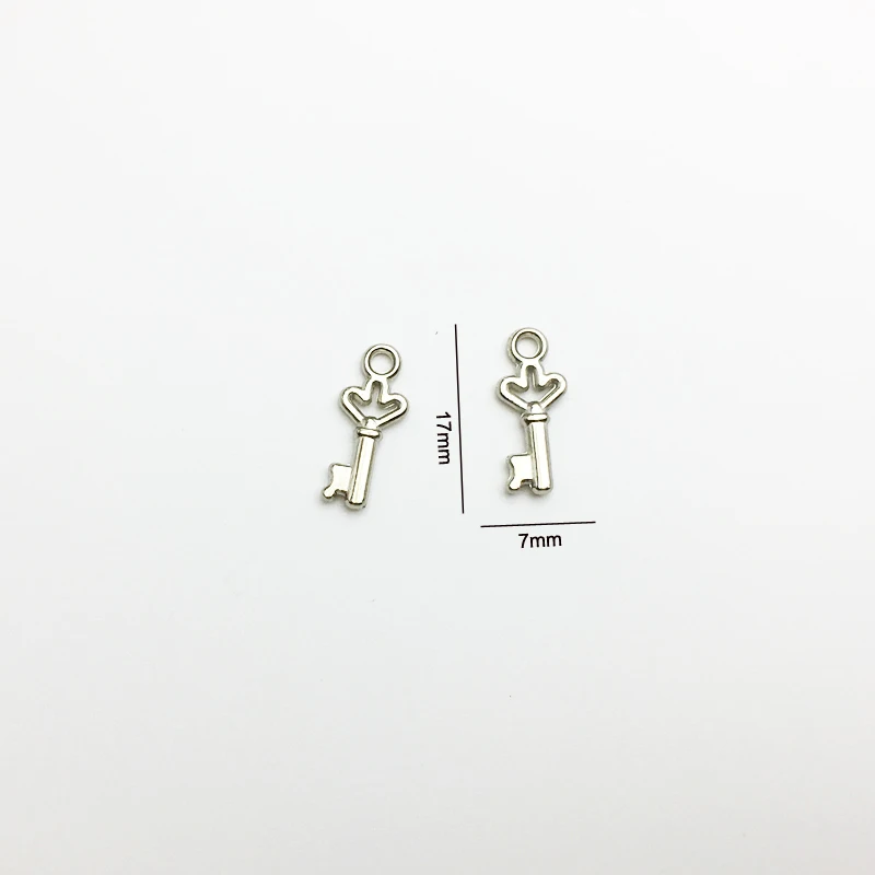 

30pcs/lot New Arrival Antique Silver Small Key 7*17mm Charms DIY Jewelry Finding Charm Pendants