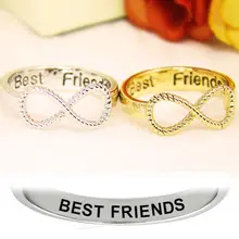2Pcs Best Friends Rings Women’s Infinity Ring Engraved Rings Jewelry Gold Silver plated Rings For Woman Girl Lady Finger Jewelry