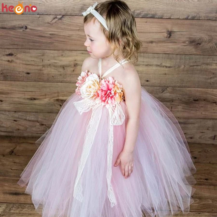 little girl peach dress