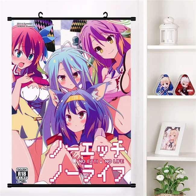 Японское аниме No Game No Life Sora shero Shuvi Dola настенный свиток Фреска плакат Настенные подвесные плакаты коллекция домашнего декора искусство - Цвет: T