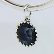 Подходит Pandora талисманы Браслеты и ожерелья для мужчин темно синий Кристалл бусины Аутентичные 925 пробы серебряные ювелирные издели