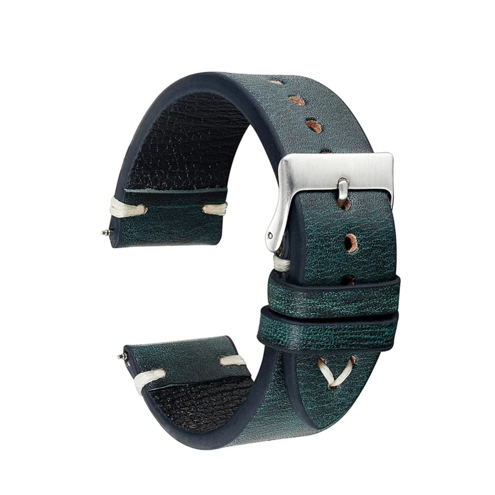 Onthelevel кожаный ремешок для часов ручной работы винтажный ремешок для часов сшитый дизайн браслет ремешок из телячьей кожи металлическая пряжка# B