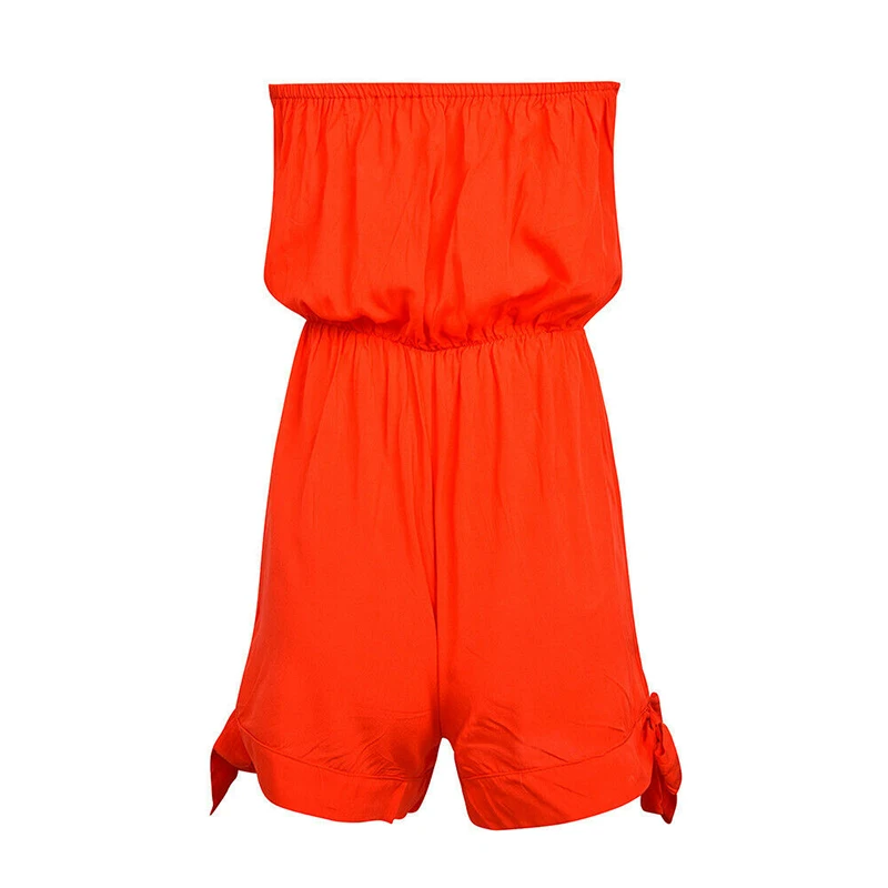 2019 New Fashion Women's Playsuit Woman Causal Lace Up Black Short Romper Ladies Sexy Holiday Beach Jumpsuits Holiday Overall